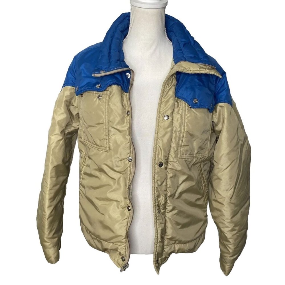 Vintage 80s ￼Alpine Design Goose Down Jacket Winter Ski Snow Snap Zip Size Med